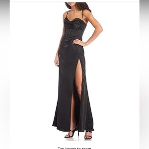 Silk corset prom dress